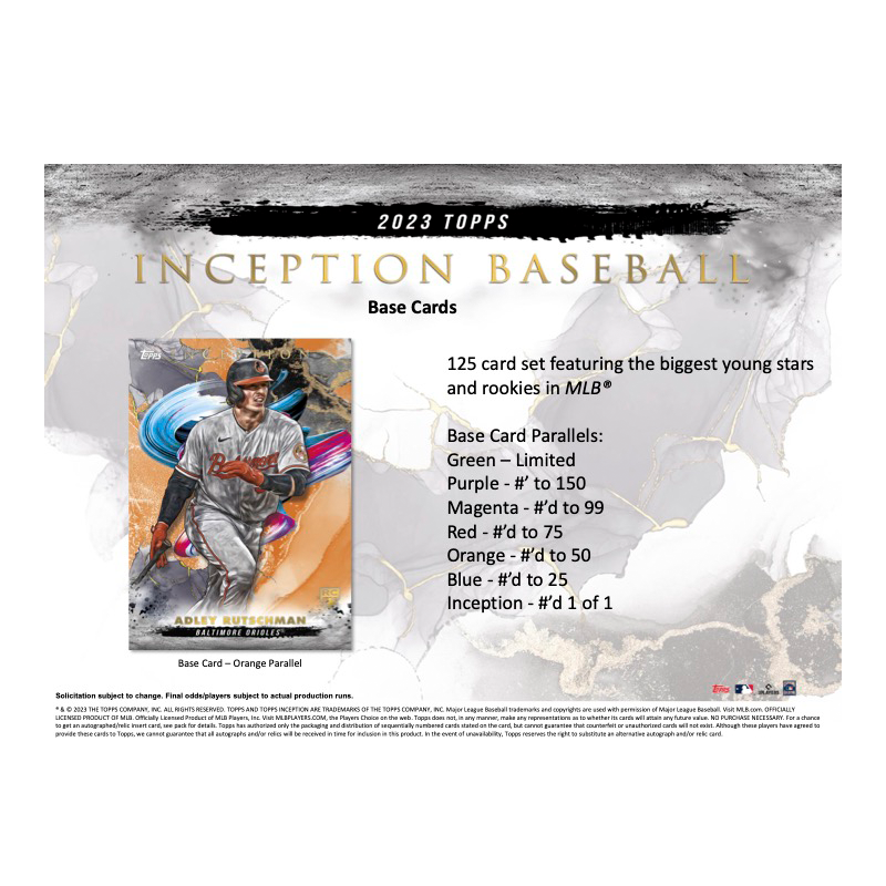 2023 Topps Inception Baseball Hobby Box