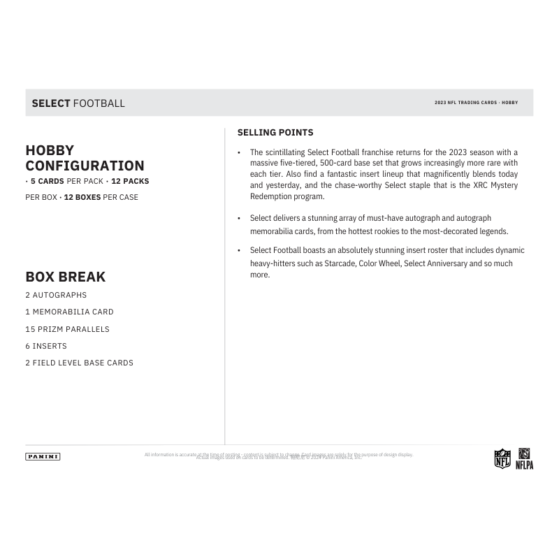 2023 Panini Select Football Hobby Box