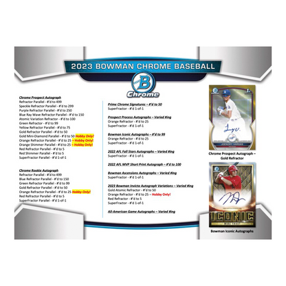2023 Bowman Chrome Baseball Hobby Box