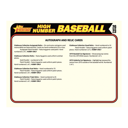 2023 Topps Heritage High Number Baseball Hobby Box