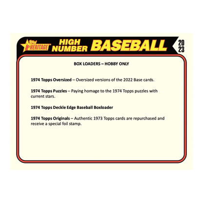 2023 Topps Heritage High Number Baseball Hobby Box