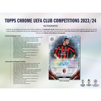 2023/24 Topps UEFA Club Competitions Chrome Soccer Hobby 12 Box Case