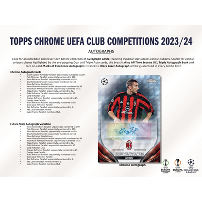 2023/24 Topps UEFA Club Competitions Chrome Soccer Jumbo Box