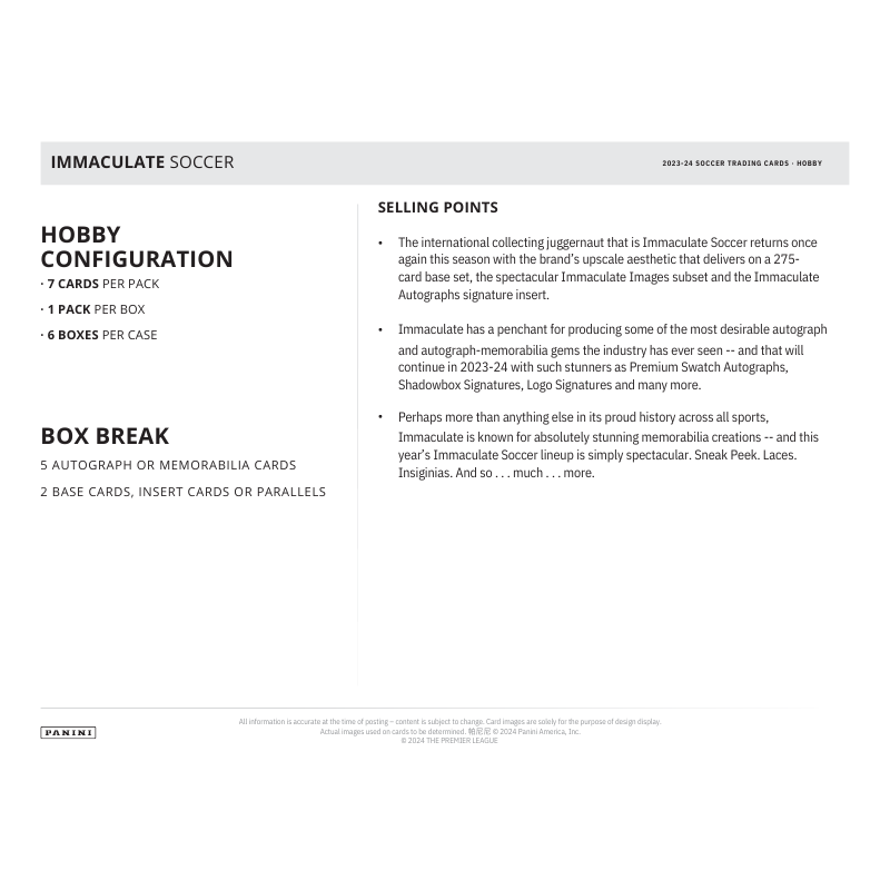 2024 Panini Immaculate Soccer Hobby Box