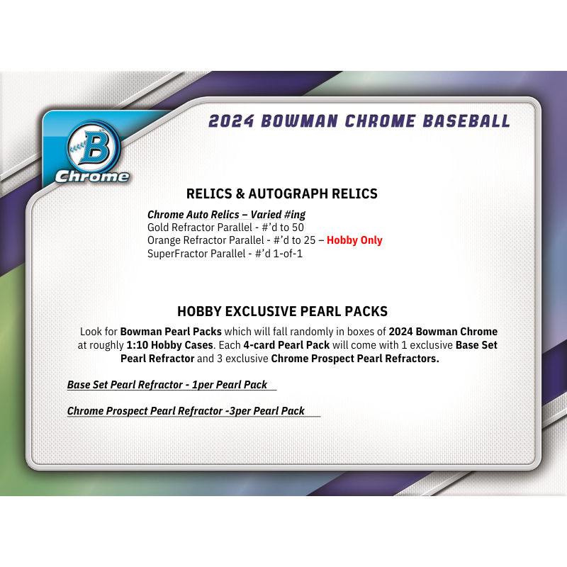 2024 Bowman Chrome Baseball Hobby Box