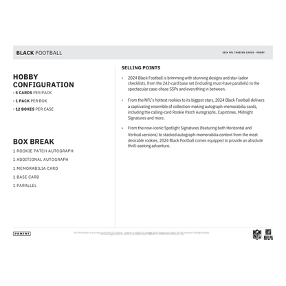 2024 Panini Black Football Hobby Box