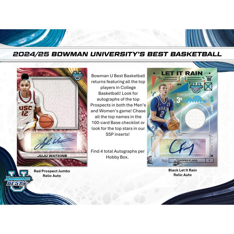 2024/25 Bowman University Best Basketball Hobby 12 Box Case