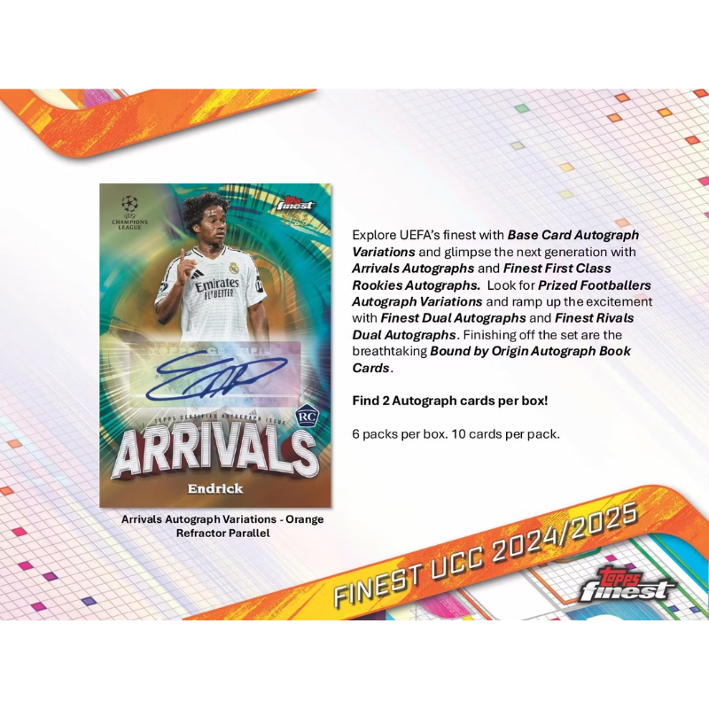 2024/25 Topps UEFA Club Competitions Finest Soccer Hobby Box