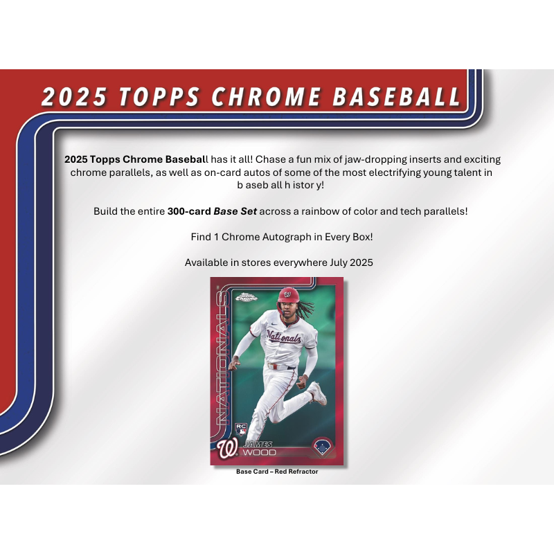 2025 Topps Chrome Baseball Hobby 12 Box Case