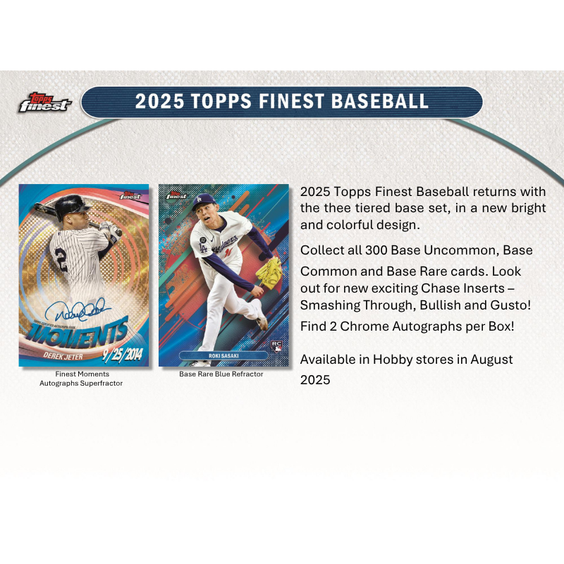 2025 Topps Finest Baseball Hobby Box