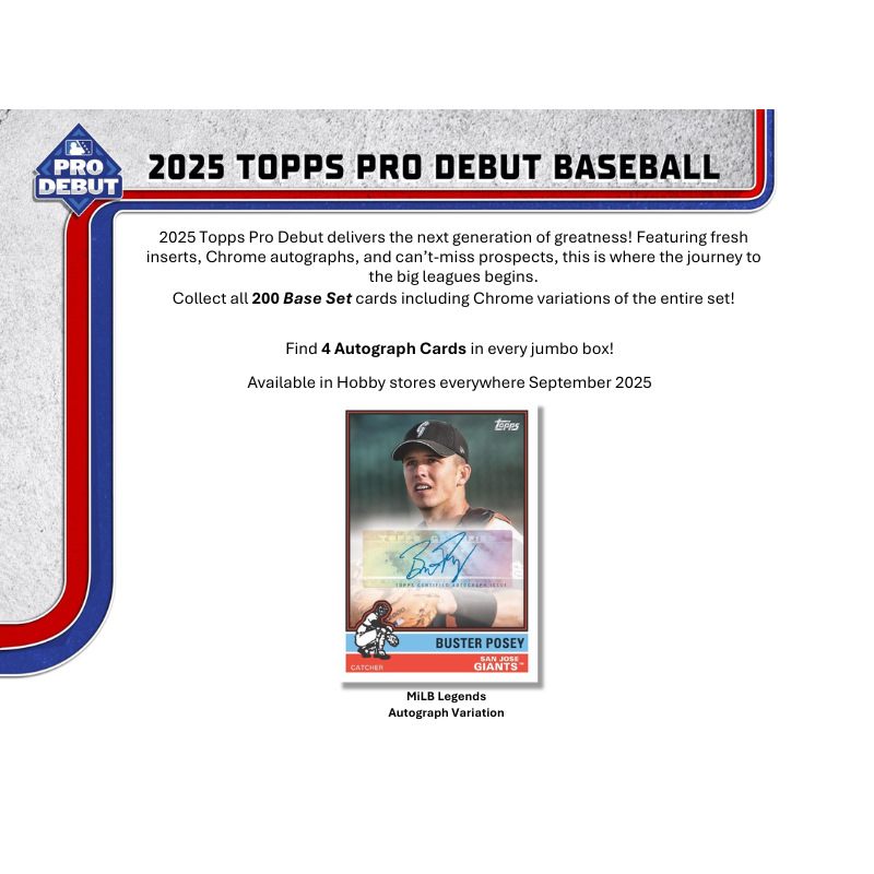 2025 Topps Pro Debut Baseball Jumbo Hobby Box