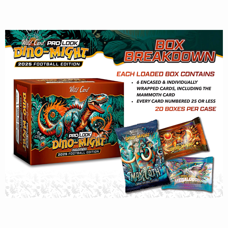 2025 Wild Cards Dino Might Pro Look Football Hobby Box
